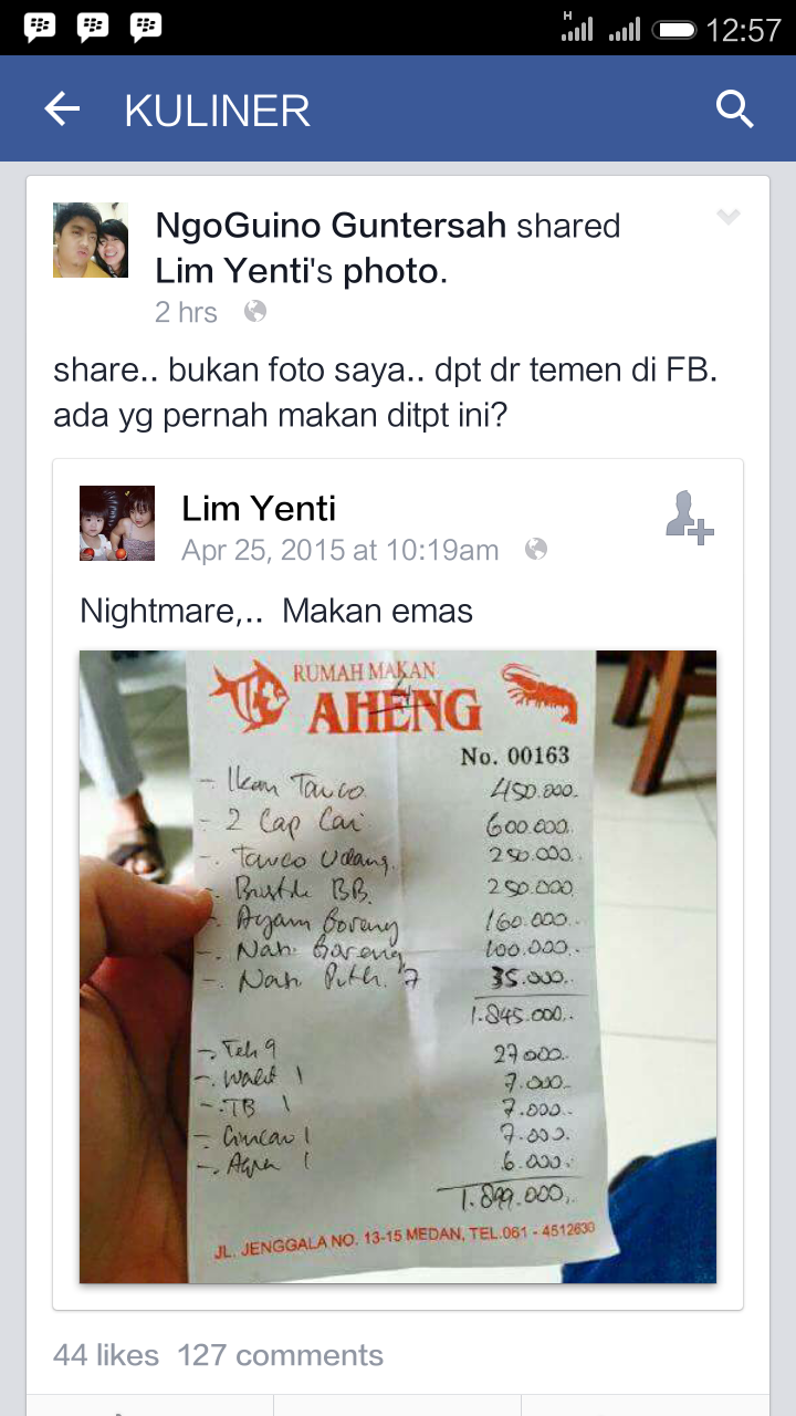 Alamat rumah makan aheng medan sumatera utara