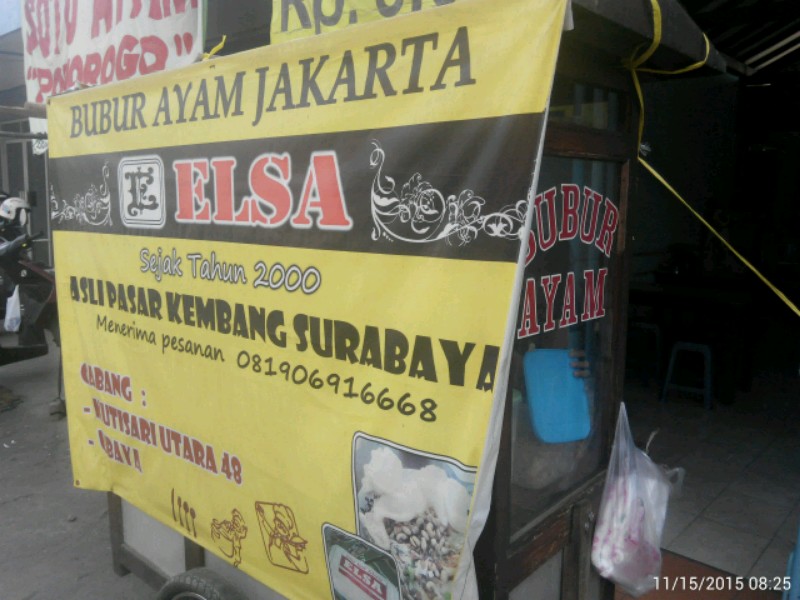 Bubur ayam Elsa Kutisari Utara 48 cabang pasar kembang