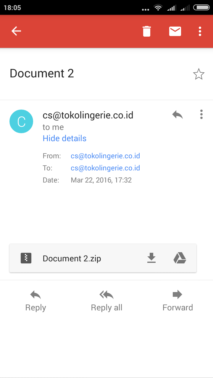 Hati-hati dengan email sender email anda sendiri berisi document 2.zip