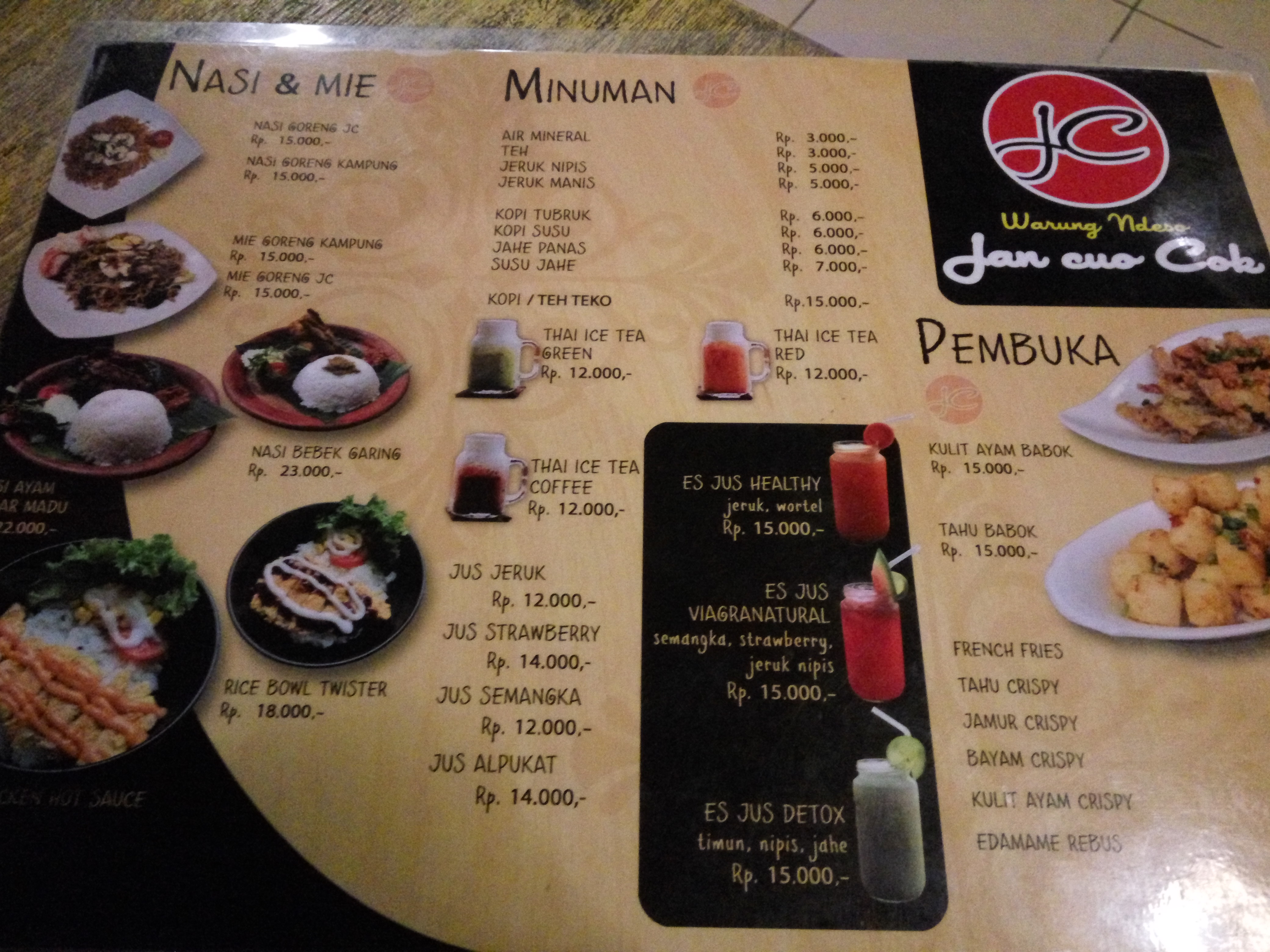 Kuliner Surabaya Warung Ndeso Jan Cuo Cok