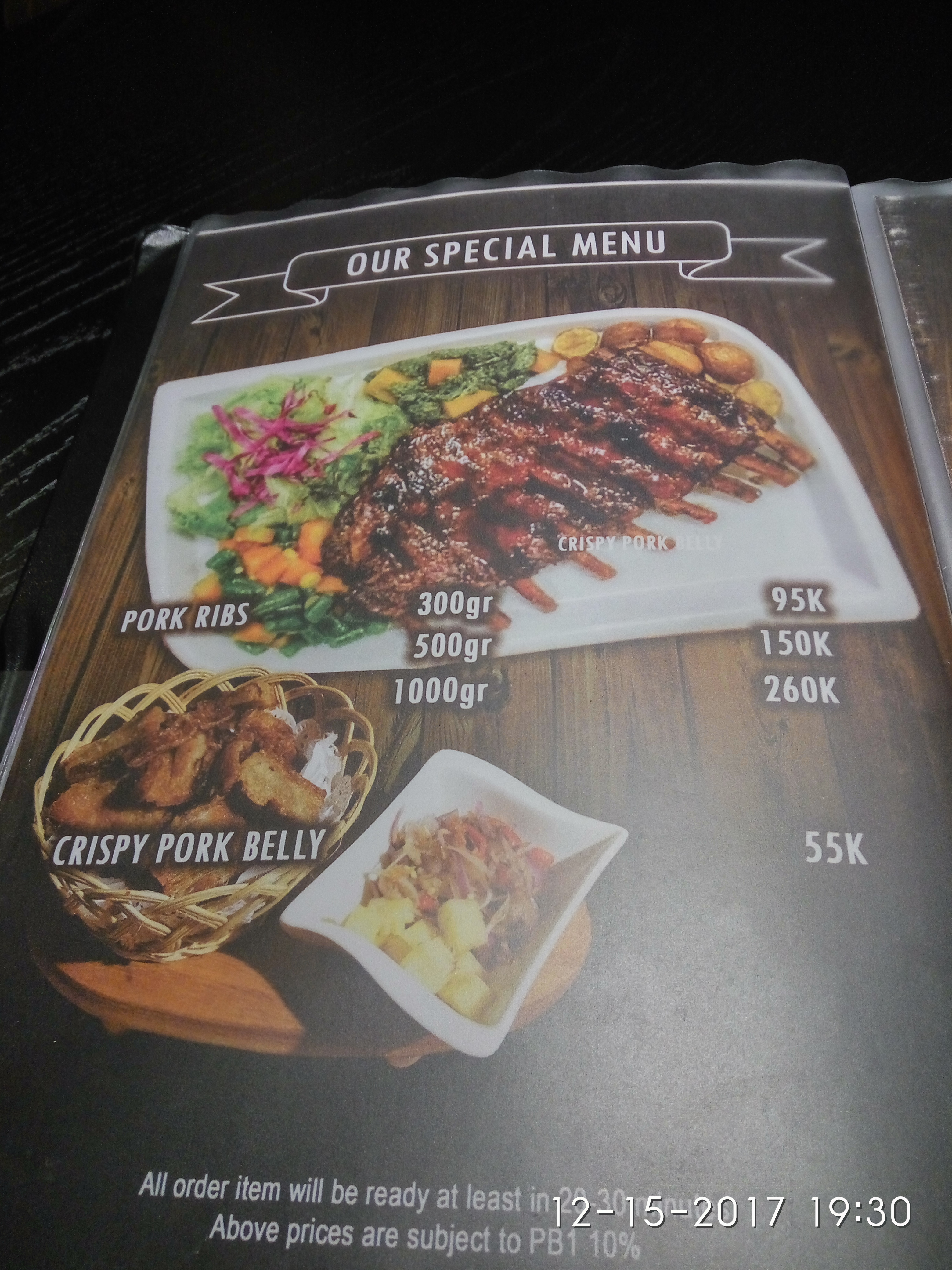 Ozt Cafe Pork Ribs Bali